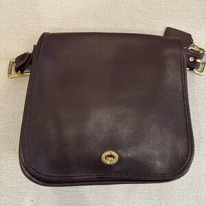 Vintage Coach Full Grain Leather Stewardess Bag (9525) in Dark Brown